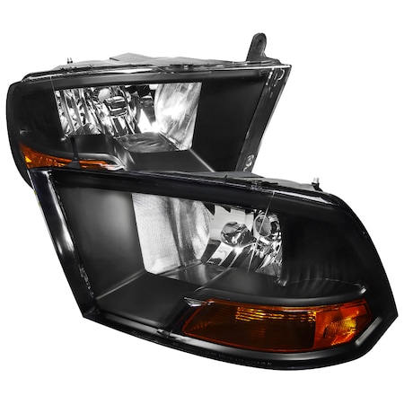 Spec-D Tuning 09-12 Dodge Ram Euro Headlight Black Housing 2LH-DGP09JM-RS